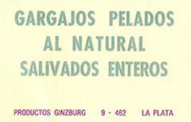 Gargajos pelados al natural salivados enteros 1968