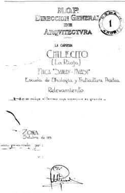 Escuela de Etnología y Fruticultura Práctica. Relevamiento. 1931