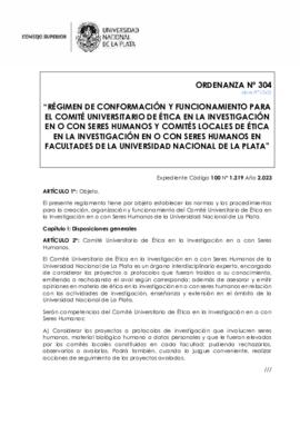 Régimen de conformación y funcionamiento para el comité universitario de ética en la investigació...