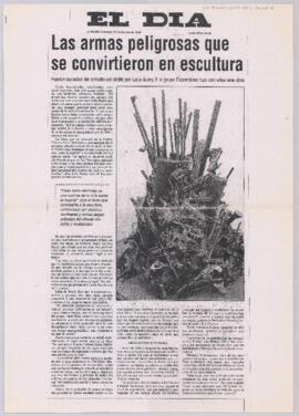 Las armas peligrosas que se convirtieron en escultura
