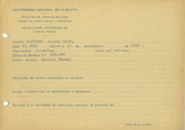 Ficha de alumna de la Escuela de Visitadoras para Higiene Social 1938 - 02 (Anverso)
