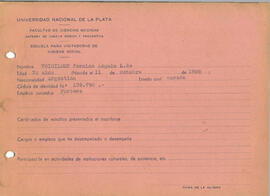 Ficha de alumna de la Escuela de Visitadoras para Higiene Social 1938 - 11 (Anverso)
