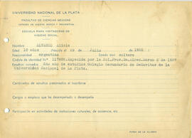 Ficha de alumna de la Escuela de Visitadoras para Higiene Social 1941 - 07 (Anverso)