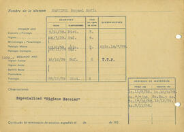 Ficha de alumna de la Escuela de Visitadoras para Higiene Social 1938 - 02 (Reverso)