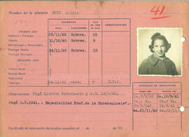 Ficha de alumna de la Escuela de Visitadoras para Higiene Social 1940 - 10 (Reverso)