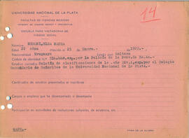 Ficha de alumna de la Escuela de Visitadoras para Higiene Social 1944 - 05 (Anverso)