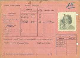 Ficha de alumna de la Escuela de Visitadoras para Higiene Social 1941 - 08 (Reverso)