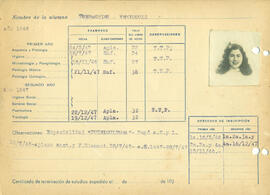 Ficha de alumna de la Escuela de Visitadoras para Higiene Social 1946 - 01 (Reverso)
