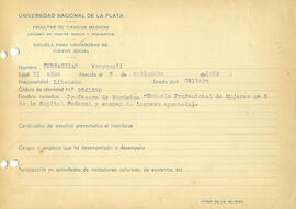 Ficha de alumna de la Escuela de Visitadoras para Higiene Social 1946 - 01 (Anverso)