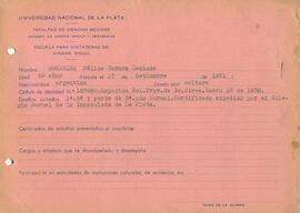 Ficha de alumna de la Escuela de Visitadoras para Higiene Social 1941 - 03 (Anverso)