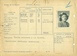 Ficha de alumna de la Escuela de Visitadoras para Higiene Social 1941 - 07 (Reverso)