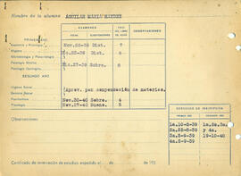 Ficha de alumna de la Escuela de Visitadoras para Higiene Social 1939 - 04 (Reverso)