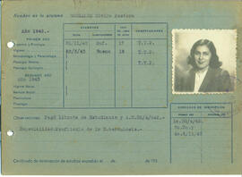 Ficha de alumna de la Escuela de Visitadoras para Higiene Social 1942 - 14 (Reverso)