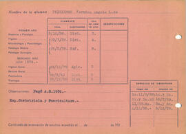 Ficha de alumna de la Escuela de Visitadoras para Higiene Social 1938 - 11 (Reverso)