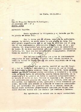 Carta de Emilio Azzarini a Bernardo N. Rodríguez (Capitán de Fragata) - 1960