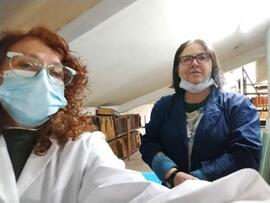 Marisa Izetta y Myriam Hara trabajando en la reserva del AHUNLP